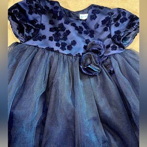Luli & me navy blue occasion dress tulle skirt 2t
